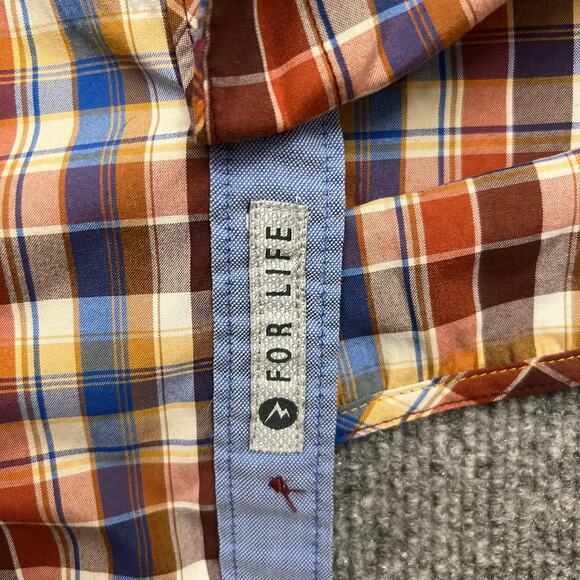 Marmot For Life Shirt Mens Medium Multicolor Plaid Pocket Short Sleeve Button-Up - Picture 5 of 10